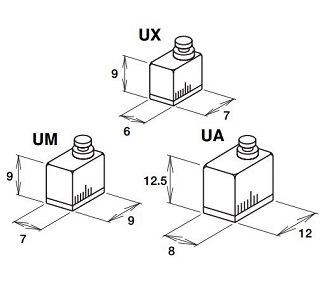 超小型斜角探触子　UX・UM・UA